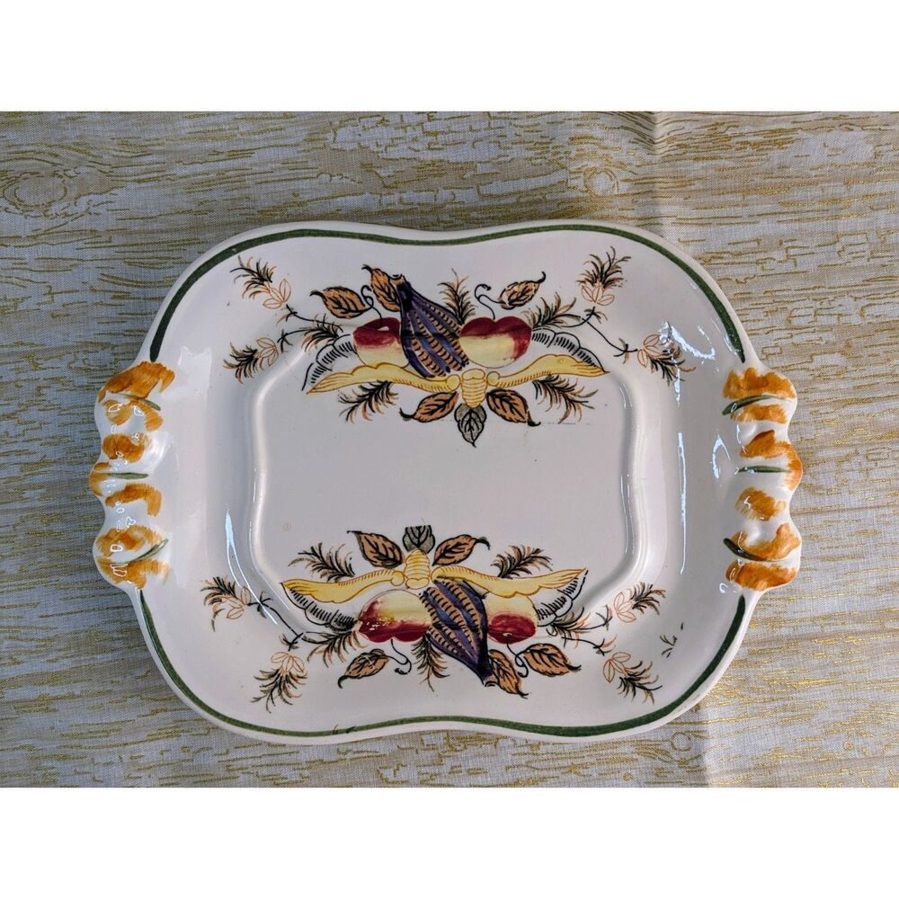 Italian Ceramic Tureen, platter, ladle, lid (4 pc) handpainted Vintage (chip) - Picture 6 of 10
